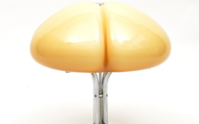 Table-lamp "Quadrifoglio", chromium stand with plastic shade, design Gae Aulenti...