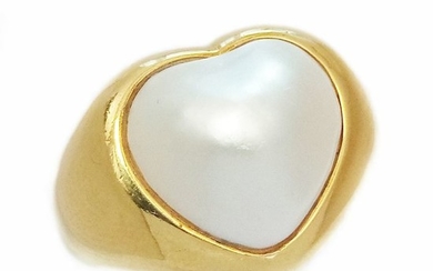 Técla - 18 kt. Yellow gold - Ring Mabe pearl