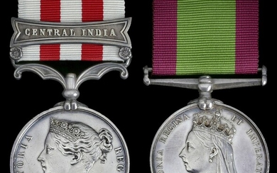 The Indian Mutiny and Second Afghan War pair awarded to Colonel W. T. Mills, 30th (late 25th) B...