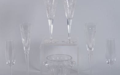 Three Pair of Crystal Champagne, includes Waterford