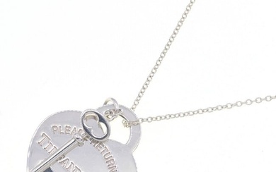 Tiffany Necklace Return Toe Heart Tag Key Pendant SV Sterling Silver 925 Choker Women's TIFFANY&Co.