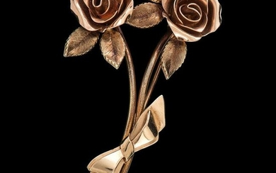 Tiffany & Co. 14k Bicolor Gold Rose Brooch
