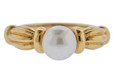 Tiffany & Co 18K Gold Pearl Ring