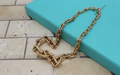Tiffany & Co. 18K Yellow Gold Hardwear Graduet Link Necklace 18" - Retail $17500
