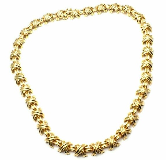 Tiffany & Co 18k Yellow Gold Signature X Link Necklace