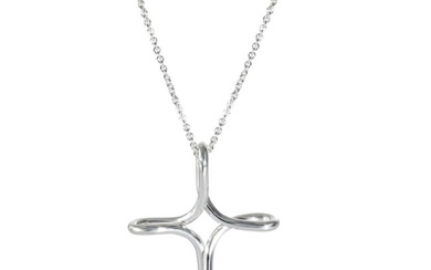 Tiffany & Co. Elsa Peretti Infinity Cross Pendant in Sterling Silver on a Chain
