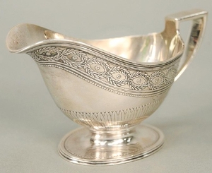 Tiffany & Co. sterling gravy boat, marked 19233A Makers