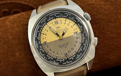 Tissot, Navigator Seastar T12, Réf. 44566-3, vers 1970. Une grande et originale montre 24h en...