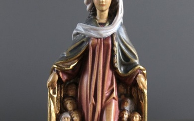Toni Baur - Carving, Maria met schutsmantel - 12 cm - Wood