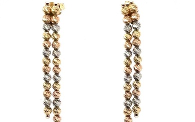 Tricolour Earstuds Vintage Unique - 18kt gold - Gold, Pink gold, Tricolour, White gold, Yellow gold - Earrings