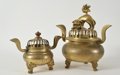 Two 19th Century Asian Bronze Incense Burners