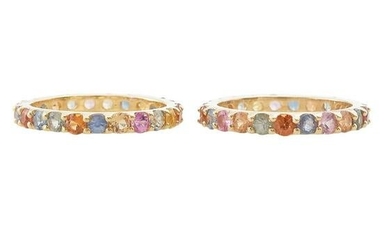 Two Multi-Colored Sapphire Bands