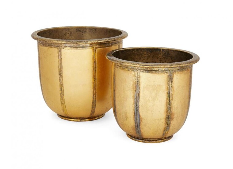 Two gilded silver ice buckets, London, c.1993,...