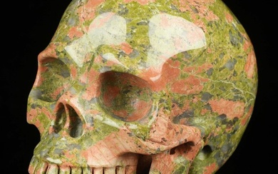 UNAKITE / XL Skull + 1.5 Kg Memento Mori / Meditation Skull - Height: 97 mm - Width: 85 mm- 1.51 kg - (1)