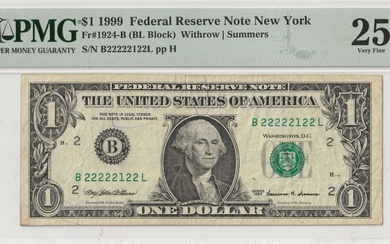 United States-Federal Reserve 1 Dollar 1999 PMG 25 Nice Serial...