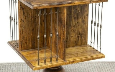 VINTAGE ROTATING BOOKCASE LIBRARY STAND