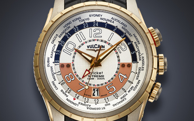 VULCAIN, TITANIUM AND PINK GOLD WORLD TIME 'CRICKET GMT X-TREME' WITH ALARM FUNCTION, REF. 165925.166