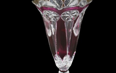 Vase Cornet du Val St Lambert Cristal incolore... - Lot 71 - MJV Soudant