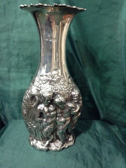 Vase, Sterling silver wine vase / container, London 1903 - .925 silver - William Comyns & Sons - England - Early 20th century
