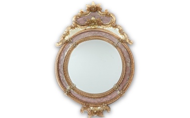 Venetiaanse vintage spiegel met kader in Murano-glas - 78 x 51 ||...