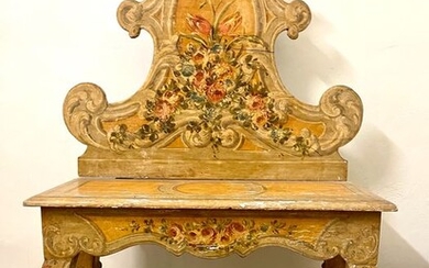 Venetian painted bench - Wood - Late 18th century