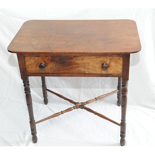 Victorian mahogany hall or side table with rounded borders, ...