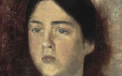 Vilhelm Hammershøi (Danish, 1864-1916) 1883 Portrait of the artist's sister...