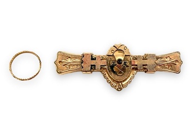 Vintage 10K y/g Baby Ring and Gold-Filled Vintage Brooch