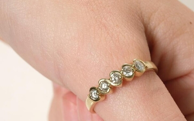 Vintage 18k Yellow Gold Diamond Ring Band Size 10