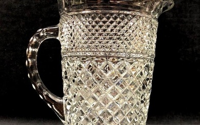 Vintage Anchor Hocking -Wexford Diamond Cut Glass - Drink Pitcher