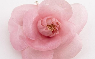 Vintage Chanel Pink Camellia Flower Brooch