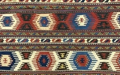 Vintage Handmade Tribal Style Fringed Area Rug