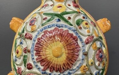 Vintage Italian Majolica Handled Vase