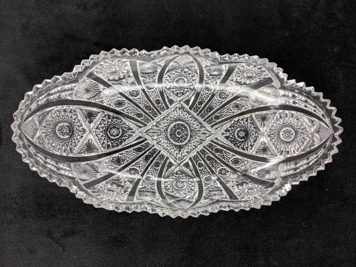 Vintage Leaded Cristal Oval Bowl Tray