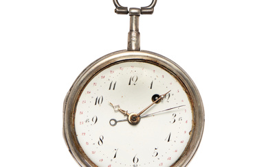 WATCH WITH CALENDAR, CIRCA 1790 Case: two-body in silver,...