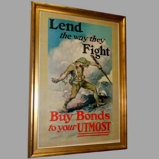 WWI POSTER EDMUND MARION ASHE LEND THE WAY BUY WAR