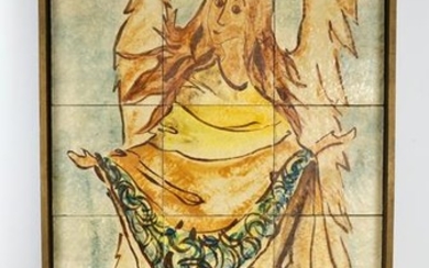 Winged Angelic Figure on Tiles