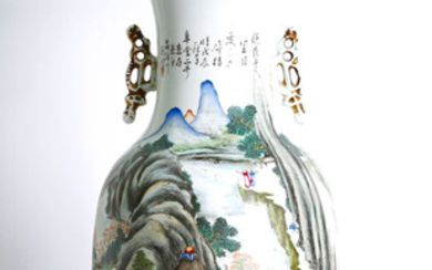 antique, Chinese , big, enameled porcelain vase