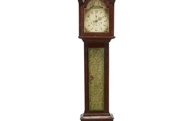 Federal painted and grained tall case clock with Masonic...