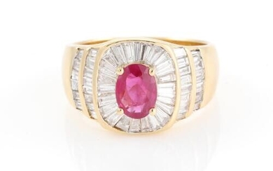 0.80ct Ruby and Diamond Ring