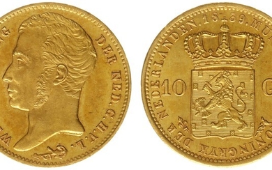 10 Gulden 1839 (Sch. 188) - PR/UNC, lichte onregelmatigheid aan...