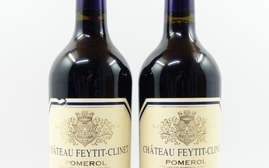10 bouteilles CHÂTEAU FEYTIT CLINET 2010 Pomerol (4 étiquettes léger déchirées)