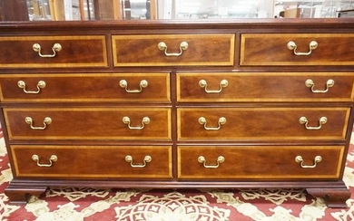 THOMASVILLE BANDED MAHOGANY CHEST OF DRAWERS