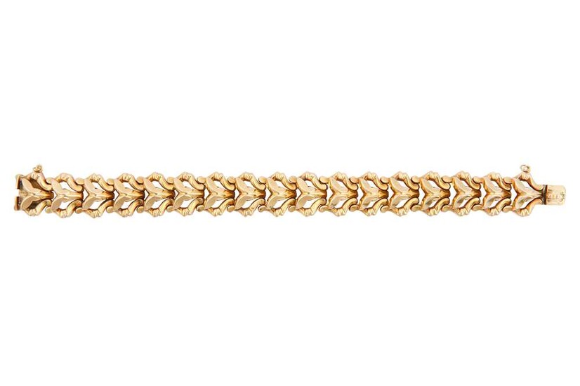 A fancy-link bracelet Designed as an articulated row of...