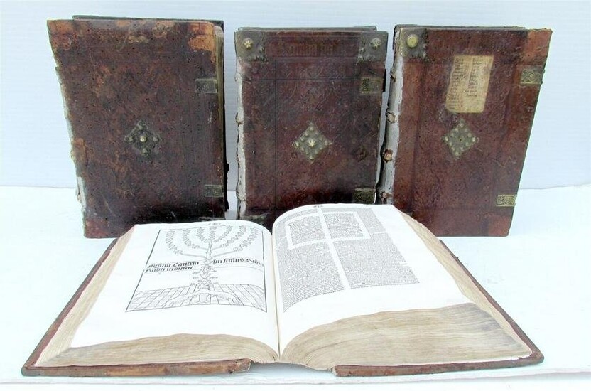 1485 INCUNABLE BIBLE 4 volumes INCUNABULA ILLUSTRATED BIBLIA LATINA antique 15 c