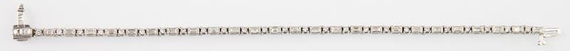 14K White Gold Diamond Bracelet, with 23 links with