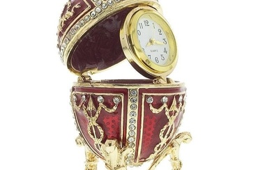 1895 Rosebud Royal Russian Inspired Egg with Clock