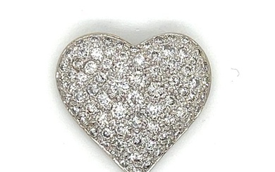 18K White Gold 3.25 Ct. Diamond Heart Pendant