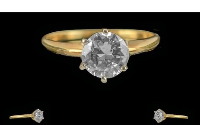 18ct Gold Single Stone Diamond Set Ring. Marked 750 - 18ct t...
