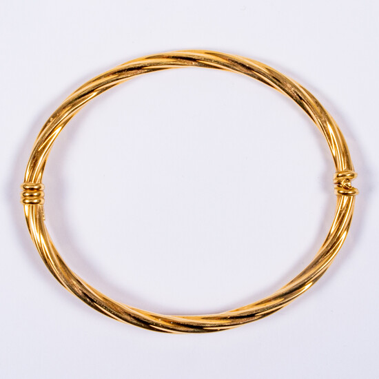 18kt Yellow Gold Hollow Twist Bracelet
